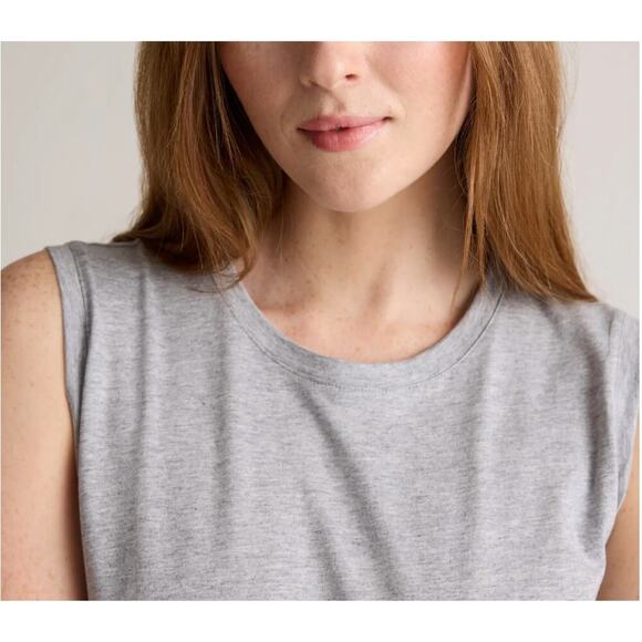 Quince Gray Cotton Modal Muscle Tank Basics Neutral Layer Capsule Wardrobe XL - Picture 2 of 6
